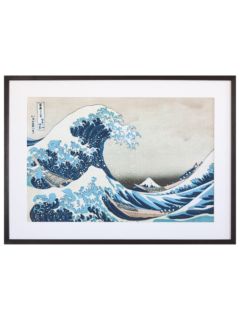 Katsushika Hokusai - The Great Wave off Kanagawa, Grey Painted Ash Framed Print