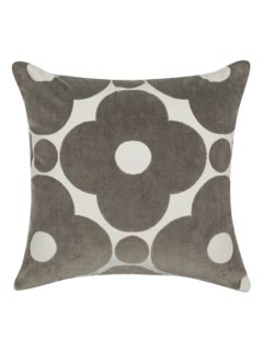 Orla Kiely Velvet Spot Flower Cushion, Dark / Warm Grey