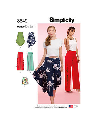 Simplicity Women's Skirt And Trousers Sewing Pattern, 8649