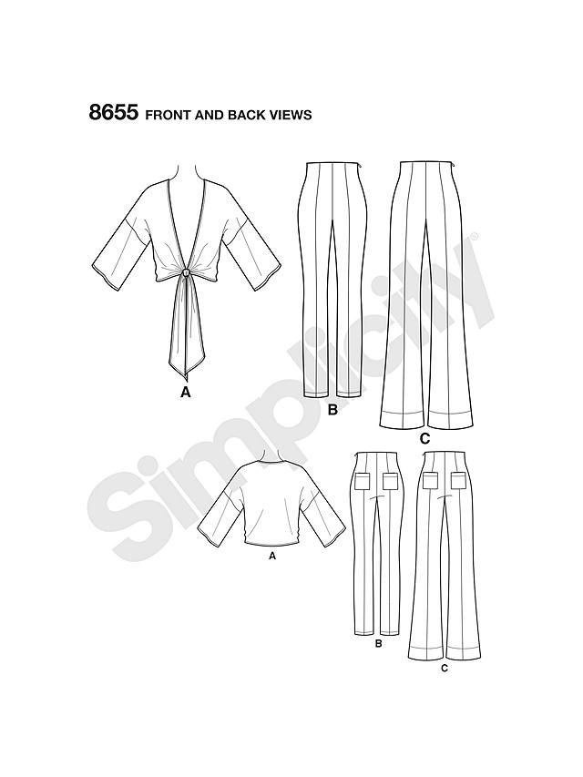 Simplicity Mimi G Style Women's Trousers and Blouse Sewing Pattern, 8655, H5