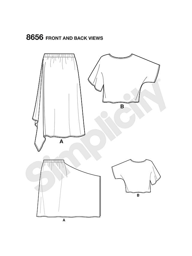 Simplicity Women's Blouse and Skirt Sewing Pattern, 8656, XXS-XXL