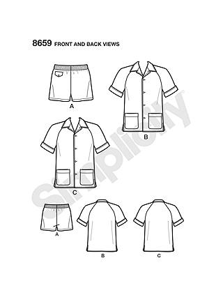 Simplicity 1950's Vintage Men's Shirt and Swim Shorts Sewing Pattern, 8659, XS-XL