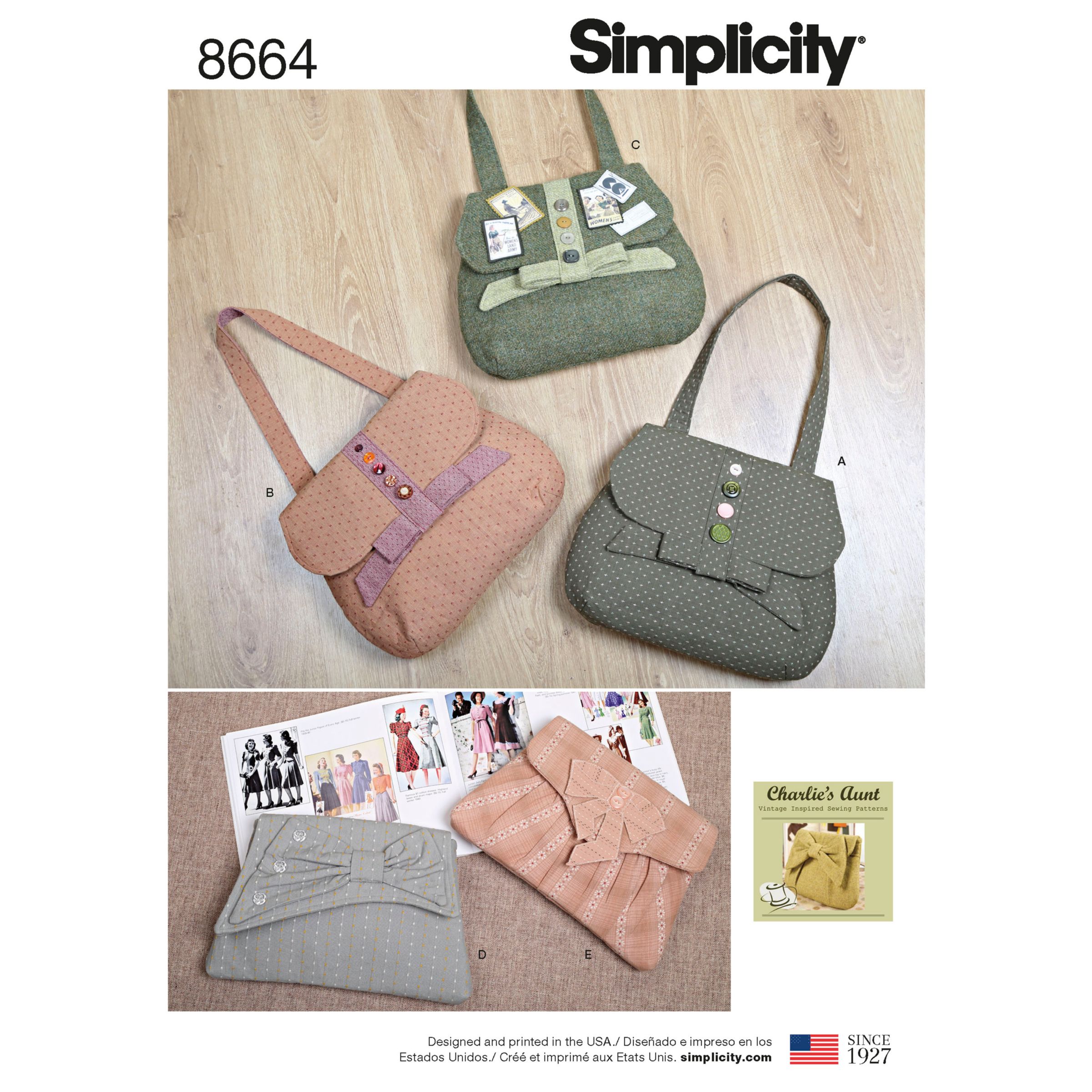 Simplicity Vintage Inspired Bags Sewing Pattern 8664 One Size