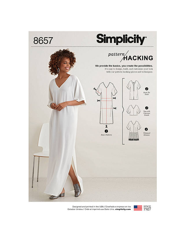 Simplicity Women's Caftan, Kimono and Top Sewing Pattern, 8657, XXS-XXL