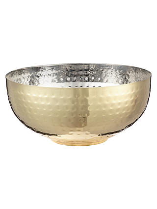 John Lewis & Partners Hammered Stainless Steel Serving Bowl, Gold