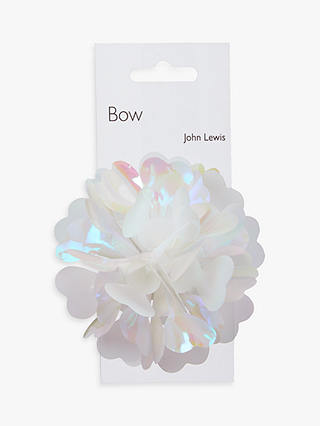 John Lewis & Partners Iridescent Heart Confetti Bow, White