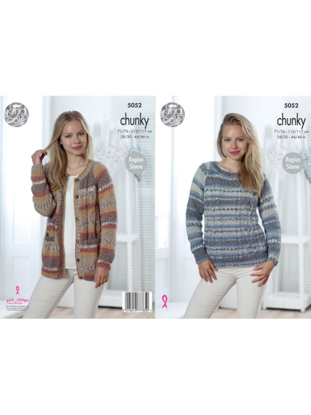 King Cole Drifter Chunky Women's Cardigan And Jumper Knitting Pattern, 5052