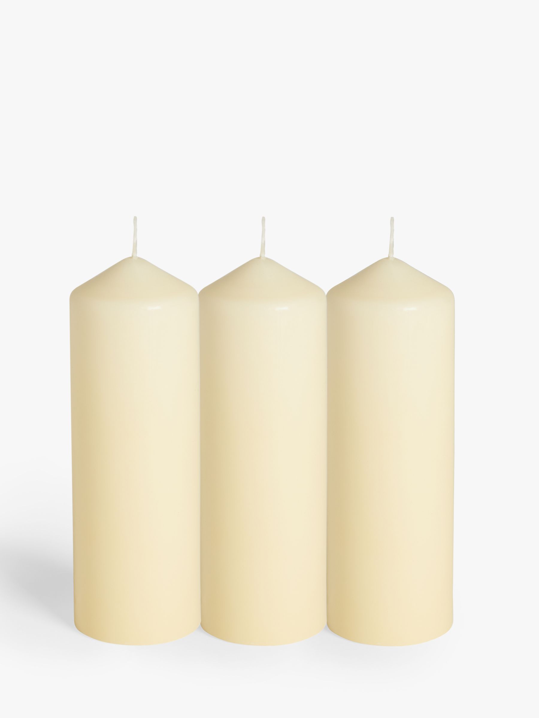 John Lewis ANYDAY Large Pillar Candle, Ivory, Set of 3