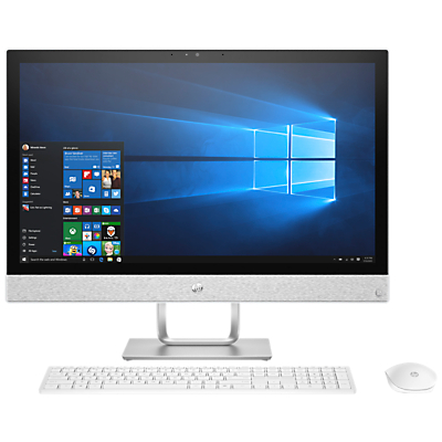 HP Pavilion 24-r111na All-in-One Desktop PC, Intel Core i7, 8GB RAM, 2TB HDD + 128GB SSD, 23.8 Full HD, White
