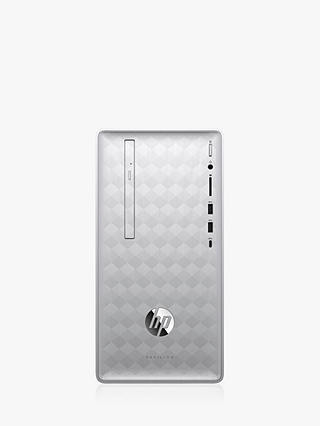 HP Pavilion 590-p0037na Desktop PC, AMD Ryzen 3, 4GB RAM, 1TB HDD, Natural Silver
