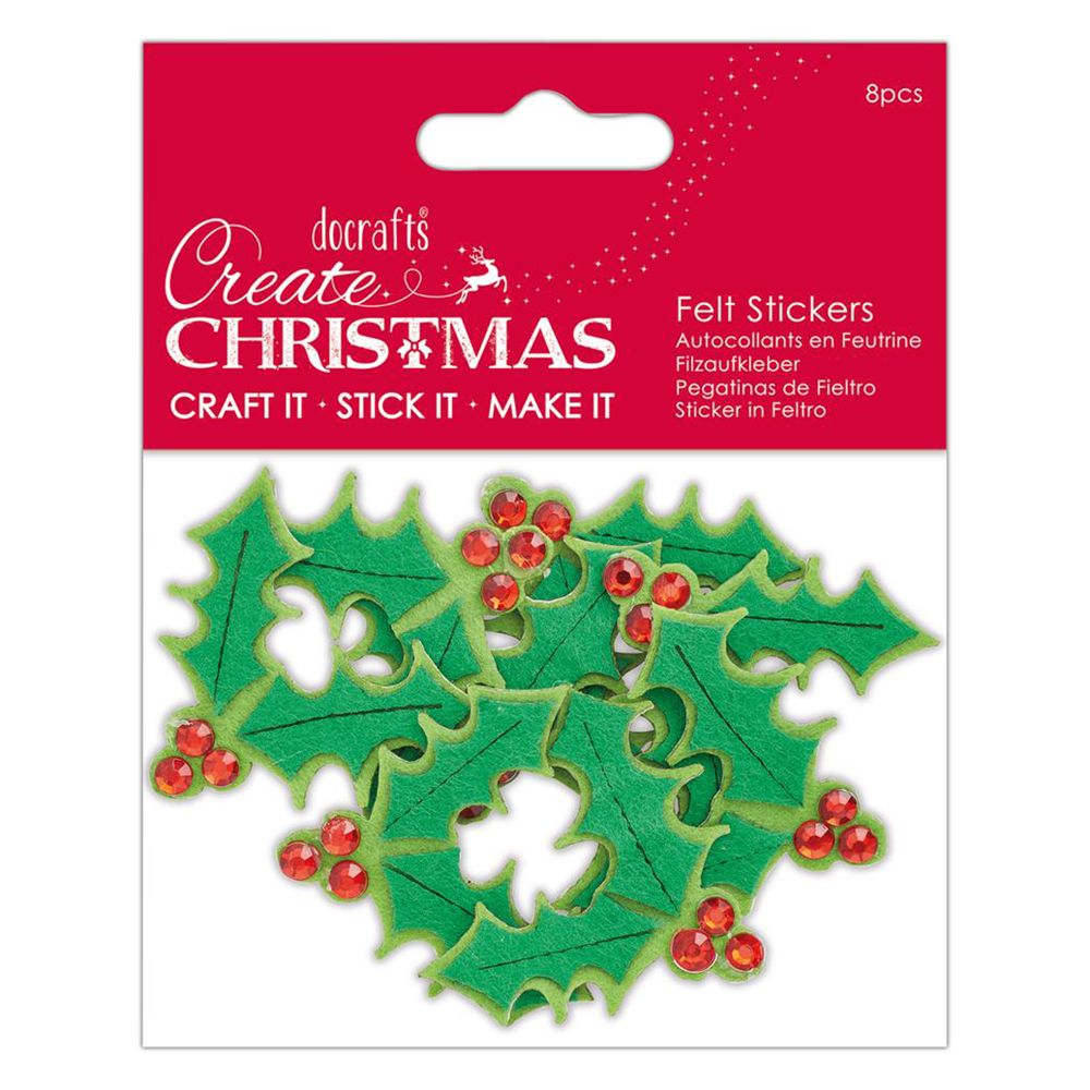 Download Docrafts Create Christmas Felt Holly Stickers Pack Of 8 At John Lewis Partners PSD Mockup Templates