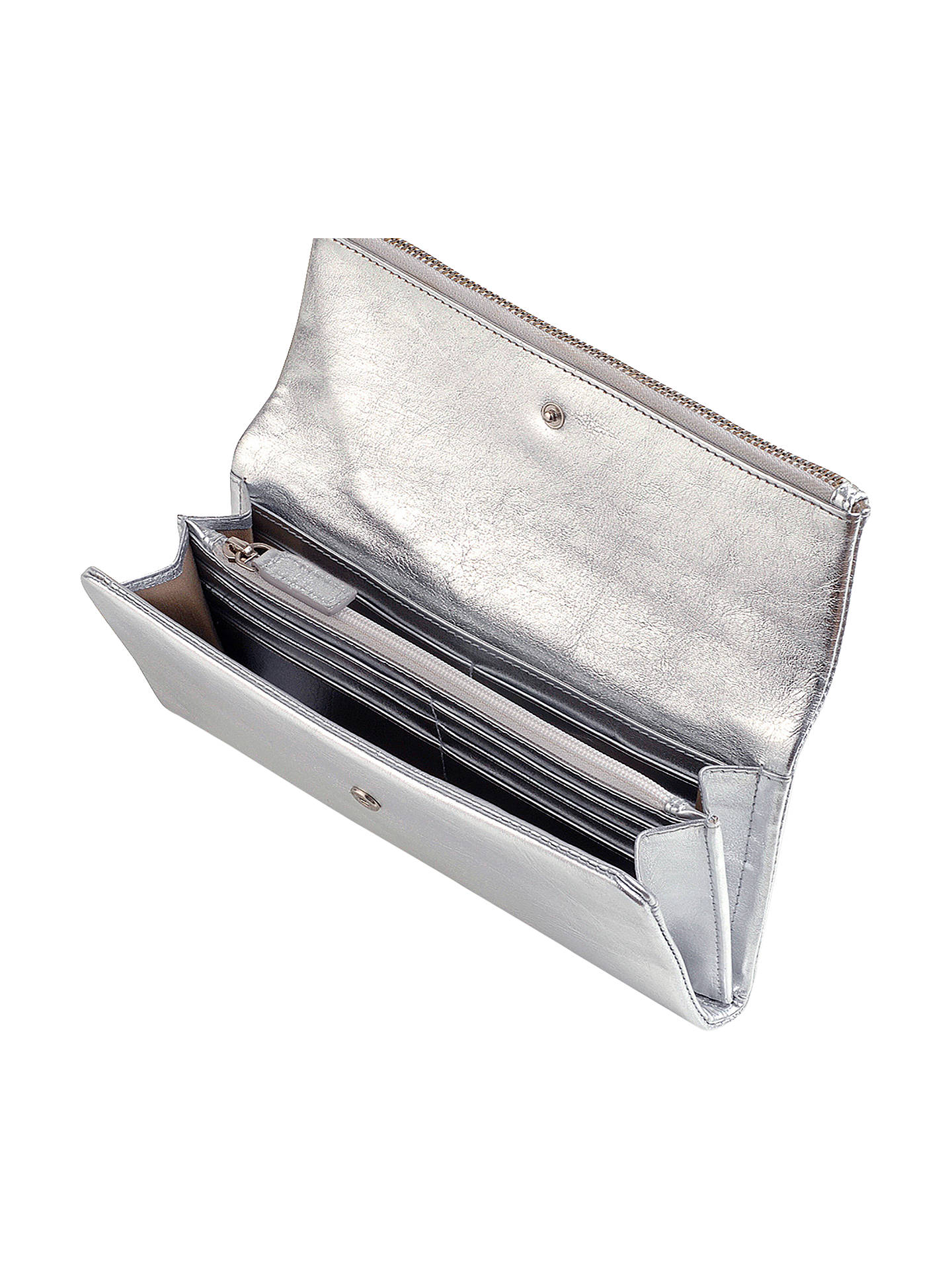 Radley Coleman Street Large Leather Foldover Matinee Purse, Silver at ...
