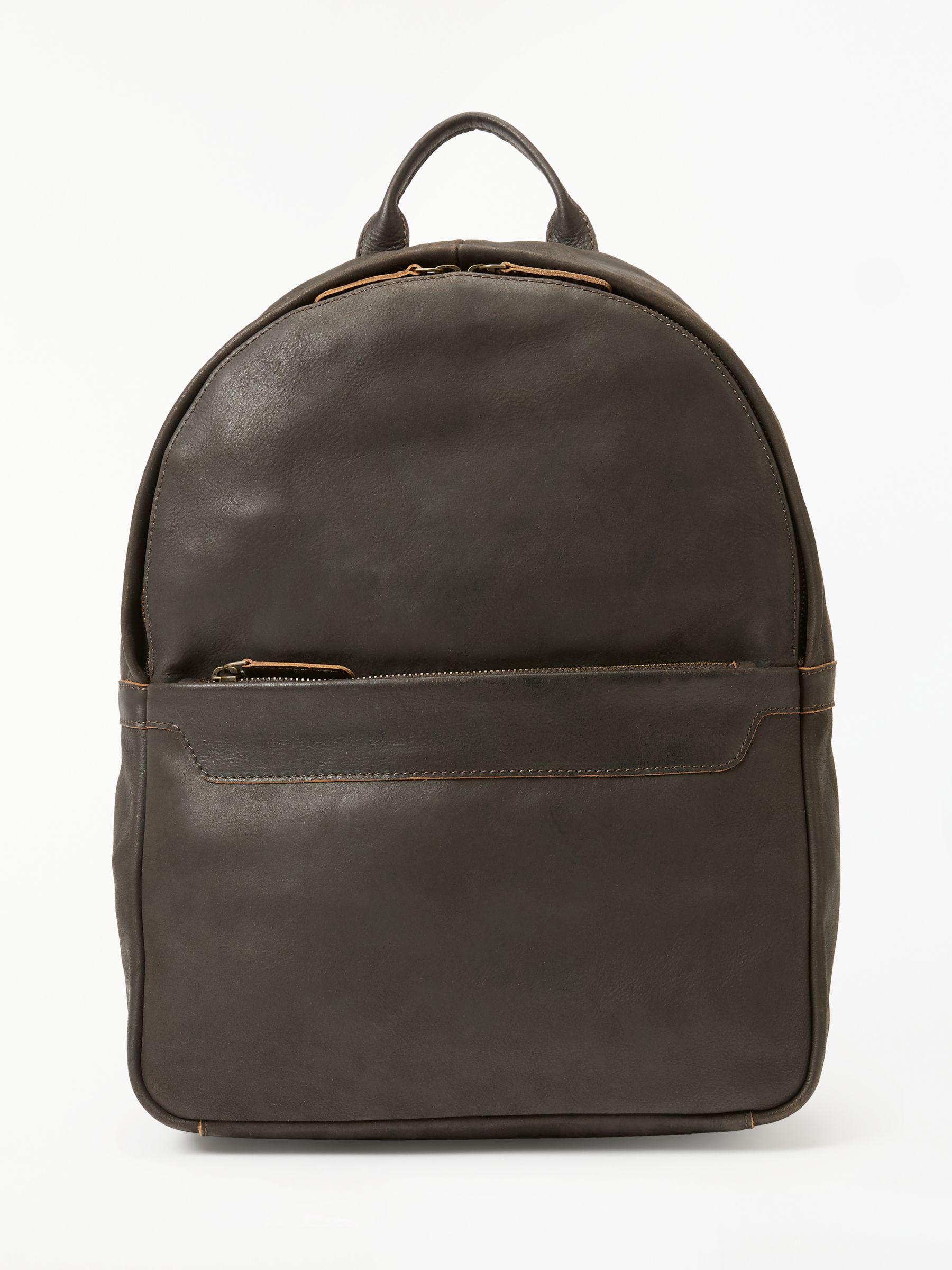 John Lewis & Partners Toronto Leather Backpack, Brown at John Lewis & Partners
