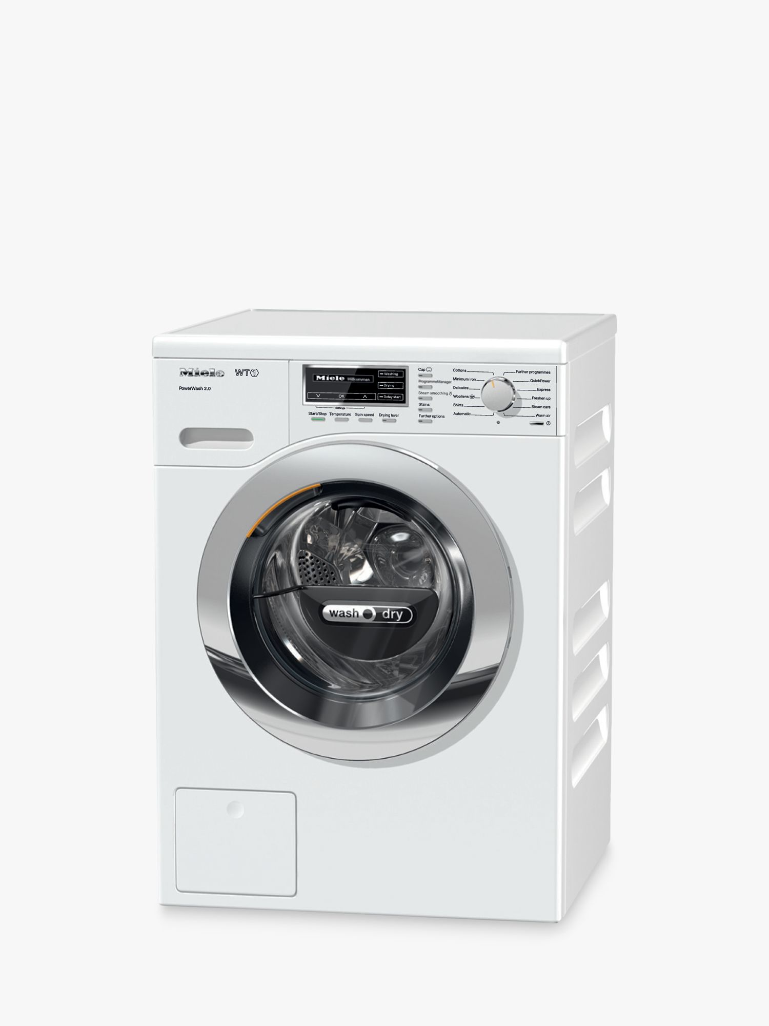Miele WTF121WPM Washer Dryer, 7kg Wash/5kg Dry Load, A Energy Rating, 1600rpm Spin, Lotus White
