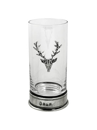 English Pewter Company Single Stag Highball Spirit Glass, Crystal, 12oz