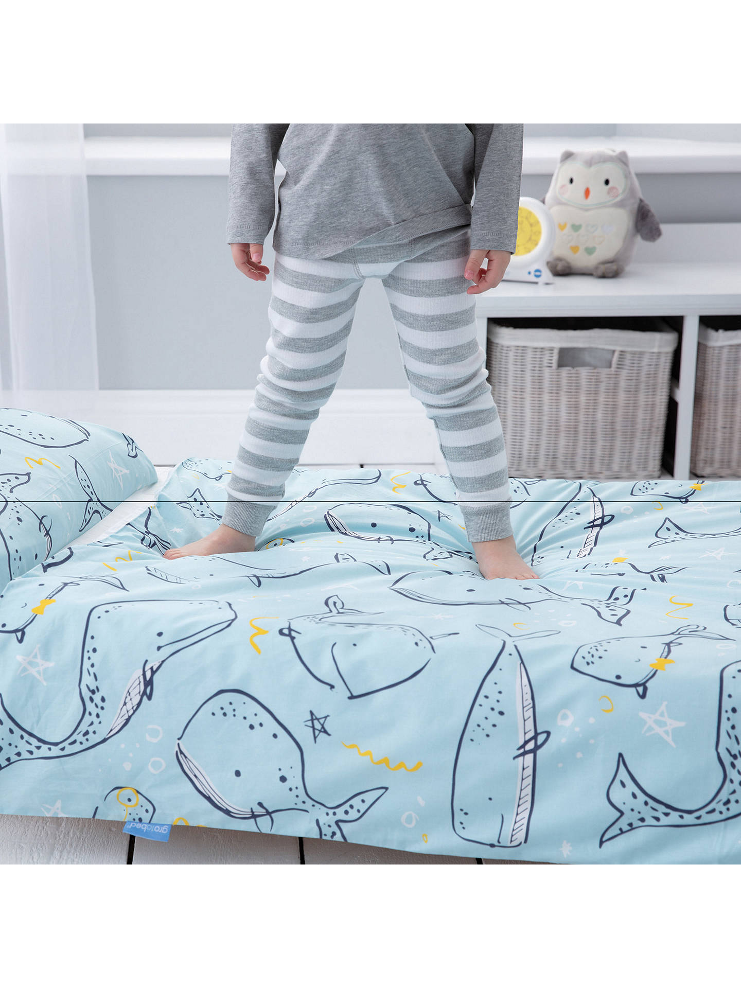 Gro To Bed Whale Watching Cotbed Duvet Cover And Pillowcase At