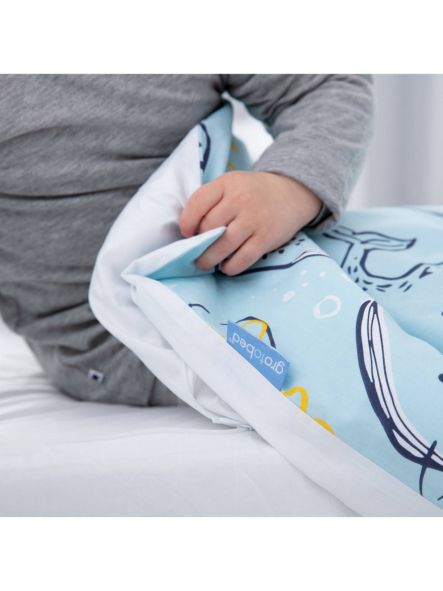 Gro To Bed Whale Watching Cotbed Duvet Cover And Pillowcase At