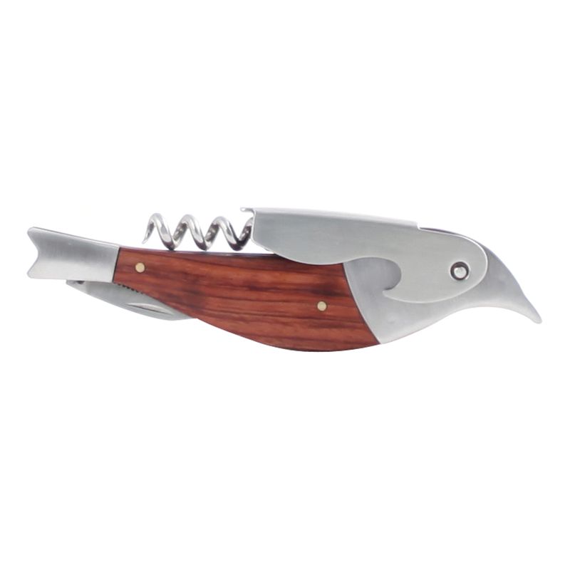 Kikkerland Stainless Steel / Rose Wood Sparrow 3-In-1 Corkscrew review