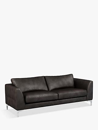 John Lewis Belgrave Grand 4 Seater Leather Sofa, Metal Leg