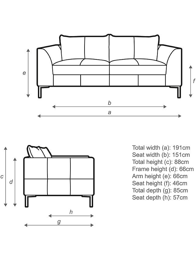 3 Seater Leather Sofa Metal Leg, How Big Is A 3 Seater Sofa