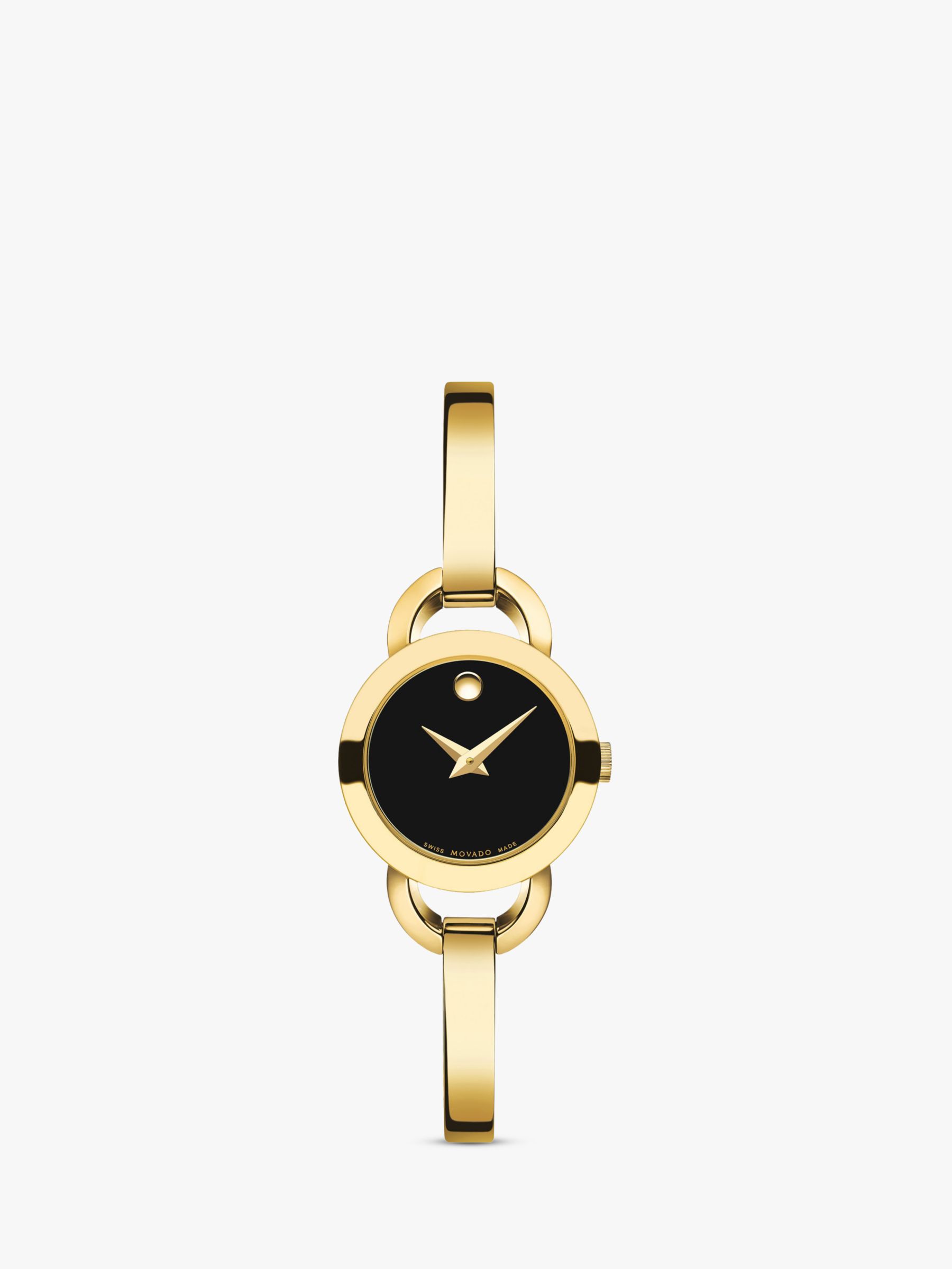 Movado 606888 Women's Rondiro Bangle Strap Watch, Gold/Black