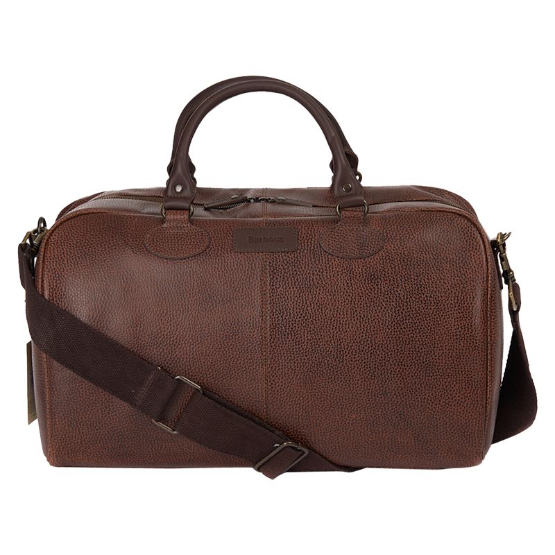 Barbour Rambler Leather Holdall, Brown 