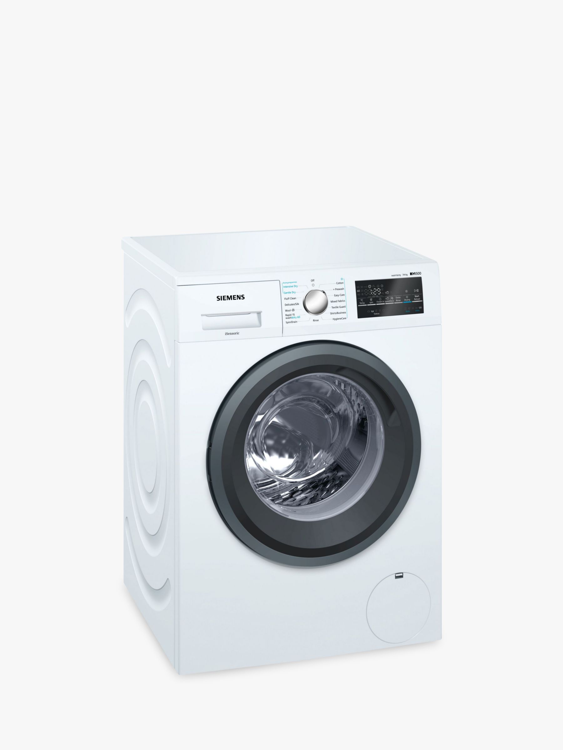 Siemens WD15G422GB Washer Dryer, 7kg/4kg Wash, A Energy Rating, 1500rpm Spin, White