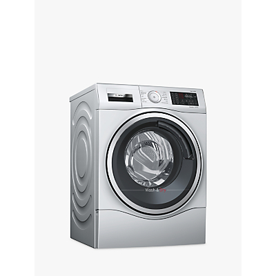 Bosch WDU28568GB Freestanding Washer Dryer, 10kg Wash/6kg Dry Load, A Energy Rating, 1400rpm Spin, Stainless Steel