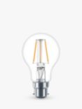 Philips 4W BC LED Non Dimmable Classic Filament Bulbs, Clear, Pack of 3