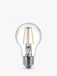 Philips 4.3W ES LED Non Dimmable Classic Filament Bulbs, Clear, Pack of 3