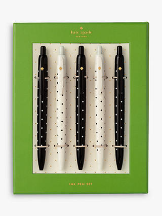kate spade new york Black Dot Pens, Pack of 5