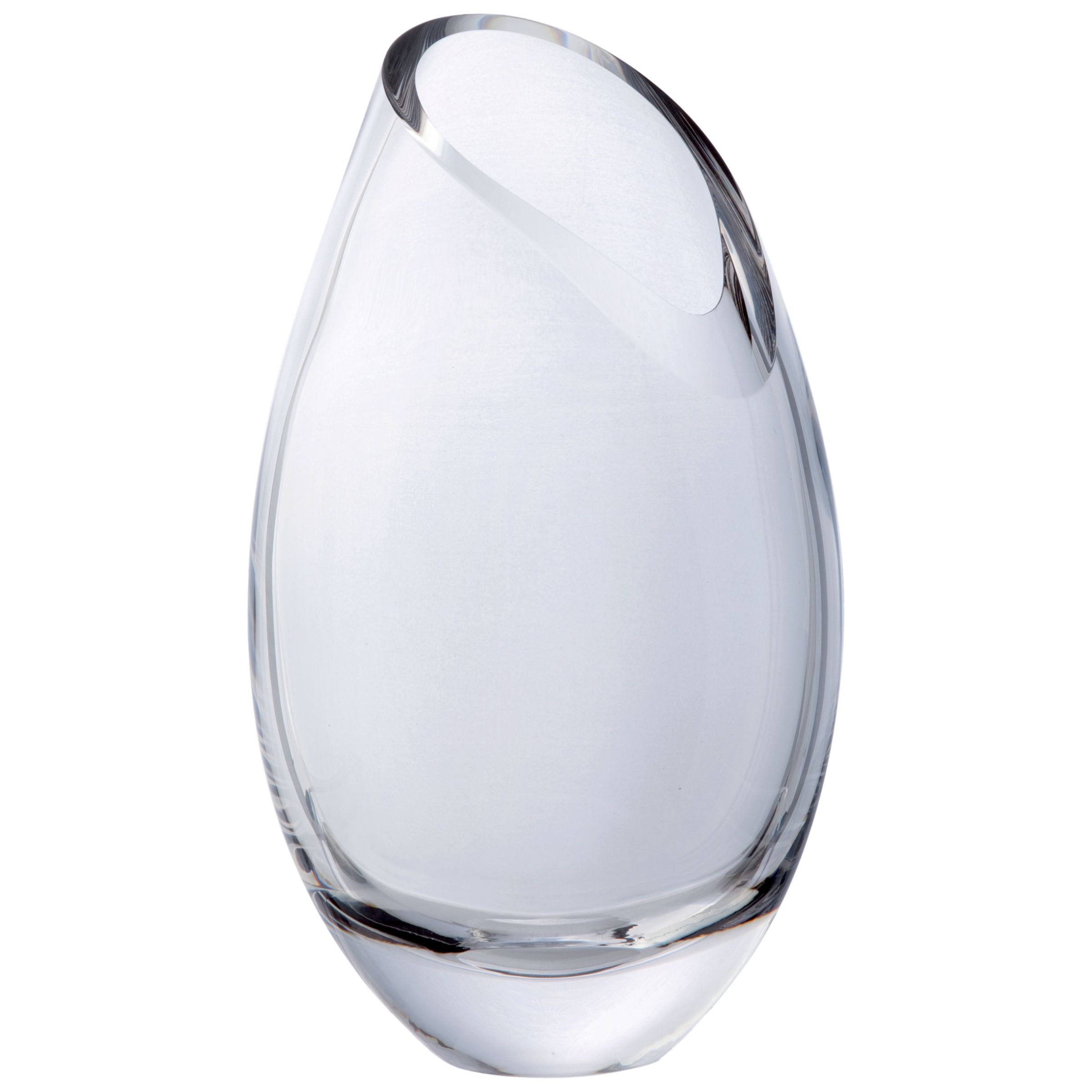 Dartington Crystal Curved Neck Oval Vase, H28cm