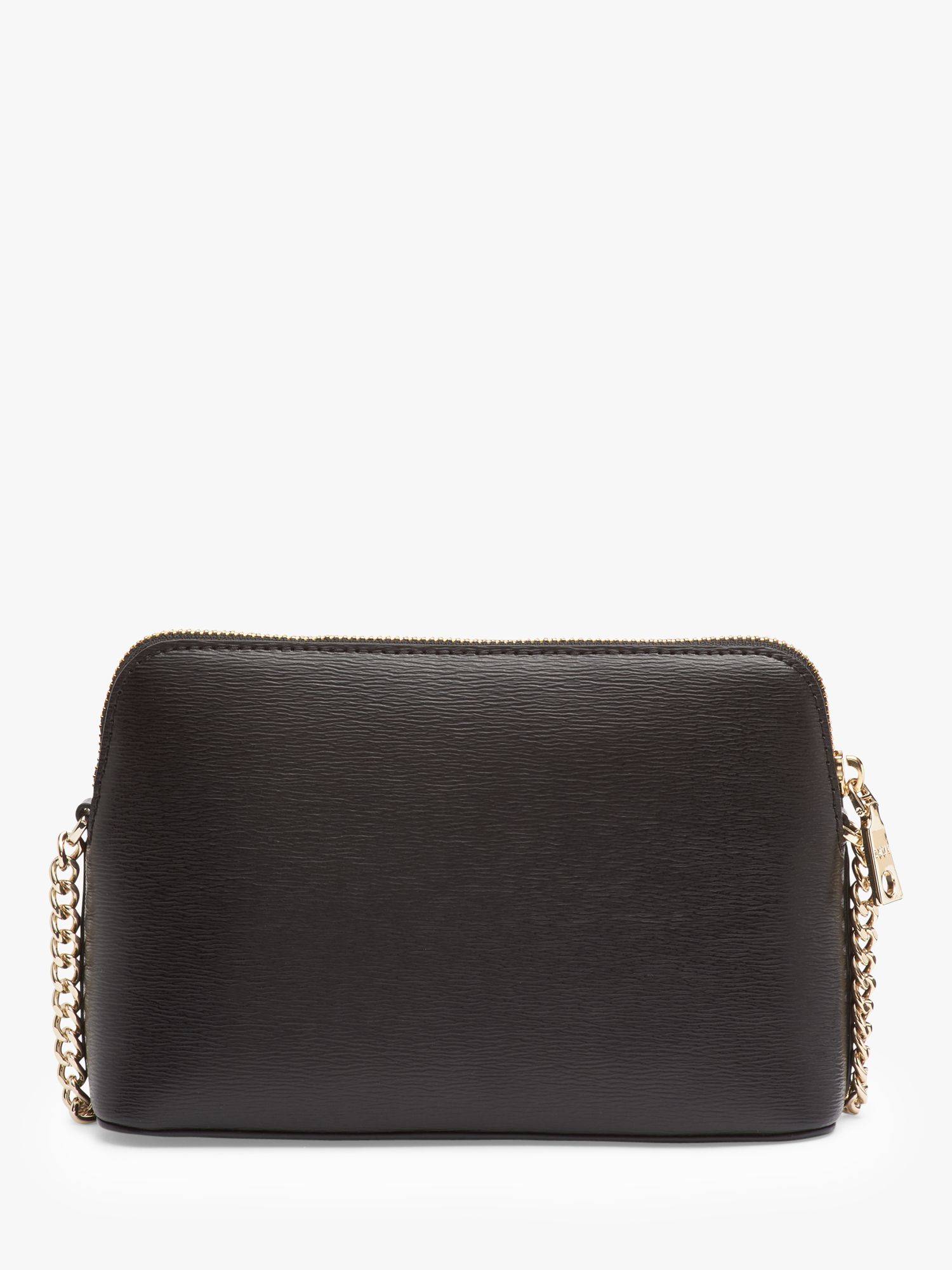 DKNY Bryant Dome Leather Cross Body Bag, Black at John Lewis & Partners