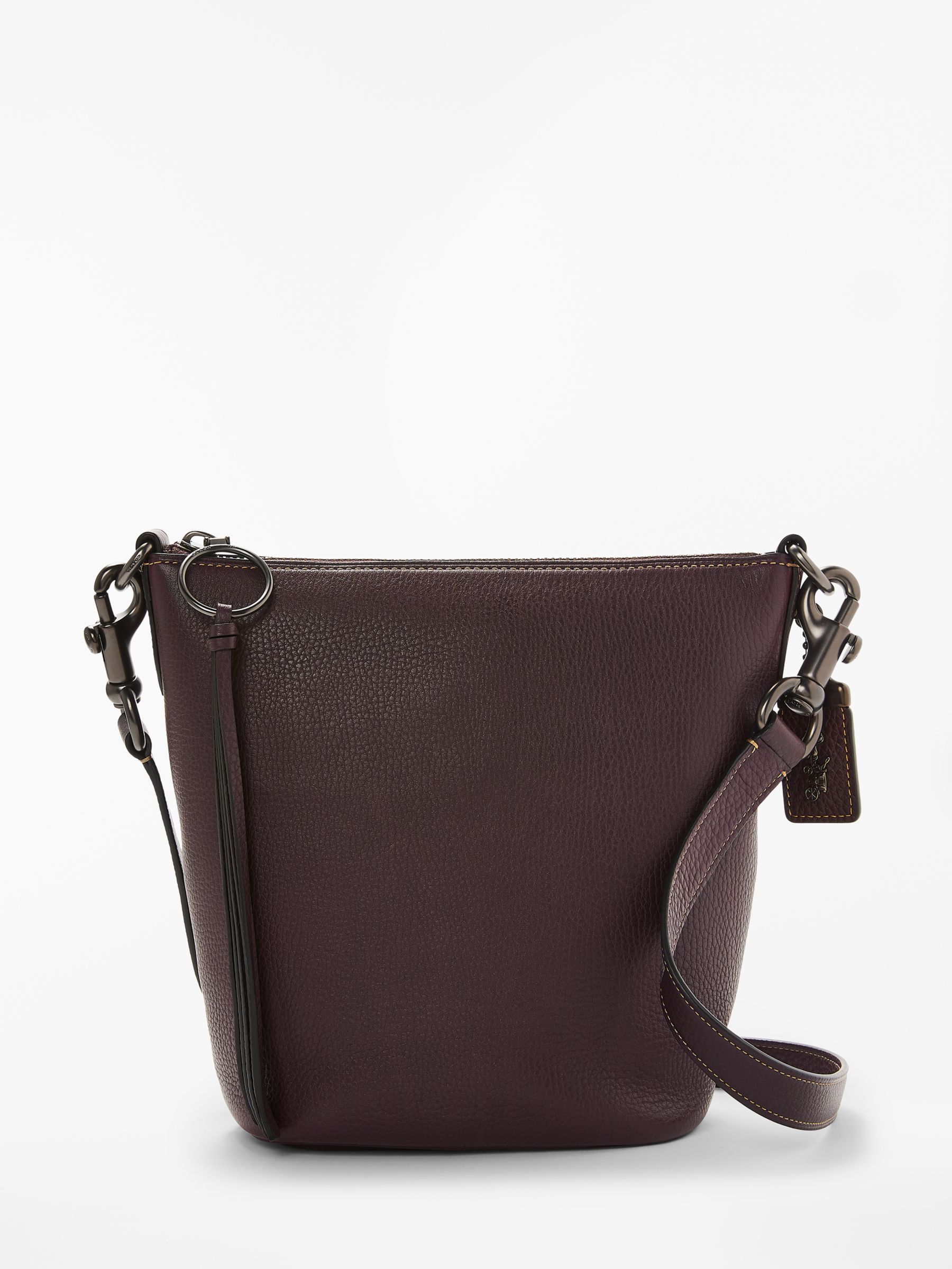 Coach Duffle 20 Leather Cross Body Bag, Oxblood at John Lewis & Partners