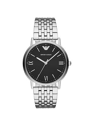 Emporio Armani AR11152 Men's Bracelet Strap Watch, Silver/Black