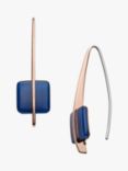 Skagen Sea Glass Drop Hook Earrings, Rose Gold/Blue SKJ1135791