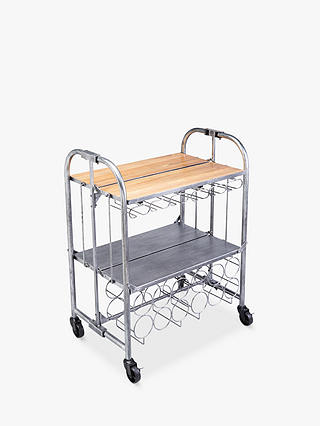 Kitchen Craft BarCraft Folding Bar Cart / Wine Rack Drinks Trolley