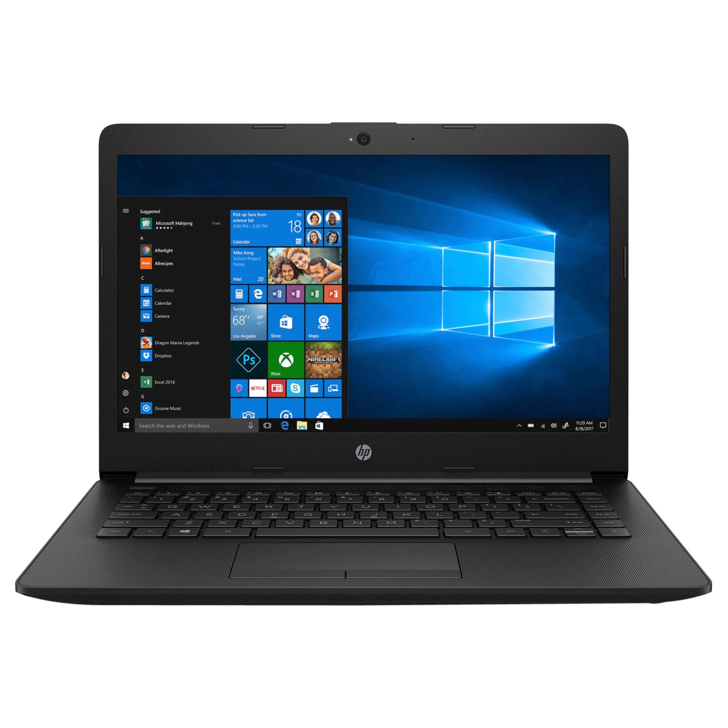 HP 14-cm0002na Laptop, AMD Ryzen 3, 4GB RAM, 128GB SSD, 14” Full HD, Black