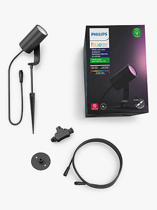 Philips Hue White and Colour Ambiance Lily LED Smart Outdoor Spotlight Extension, Black