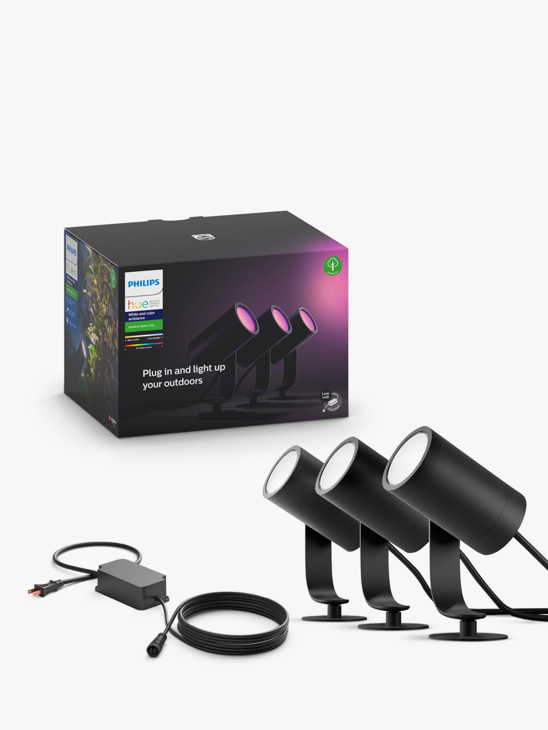 Photo of Philips hue white and colour ambiance lily led smart outdoor stake lights set of 3