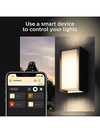 Philips Hue Turaco LED Smart Outdoor Wall Light, Black