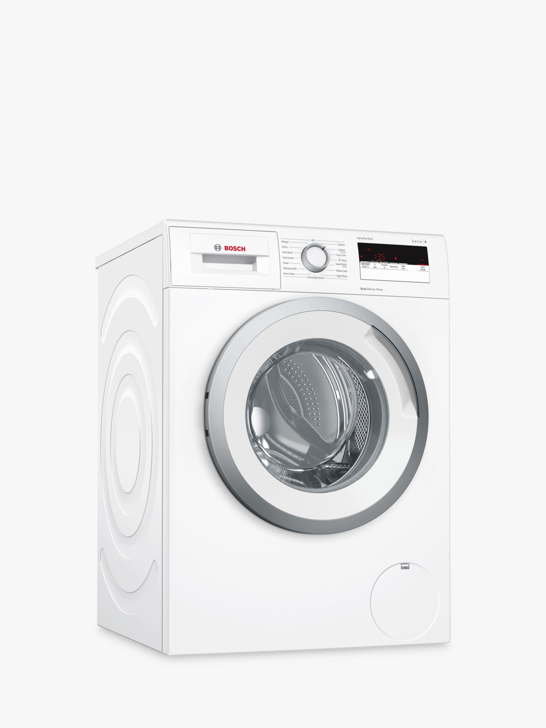 Bosch WAN24108GB Freestanding Washing Machine, 8kg Load, A+++ Energy Rating, 1200RPM Spin, White