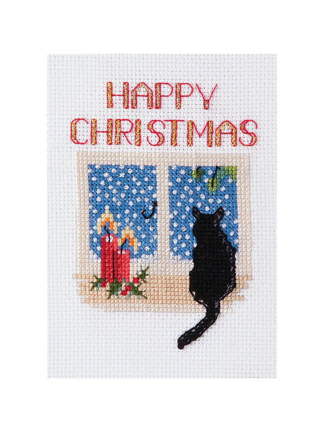 Bothy Threads Christmas Cat Card Counted Cross Stitch Kit