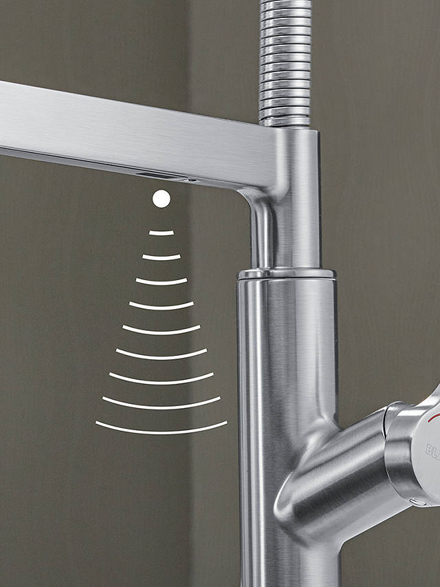 Blanco Solenta Single Lever Right Pull-Out Jet Spray Kitchen Tap, Brushed Stainless Steel