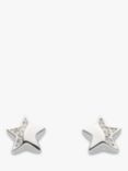 Kit Heath Sterling Silver Cubic Zirconia Star Stud Earrings, Silver