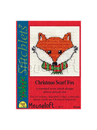 Mouseloft Christmas Scarf Fox Counted Cross Stitch Kit