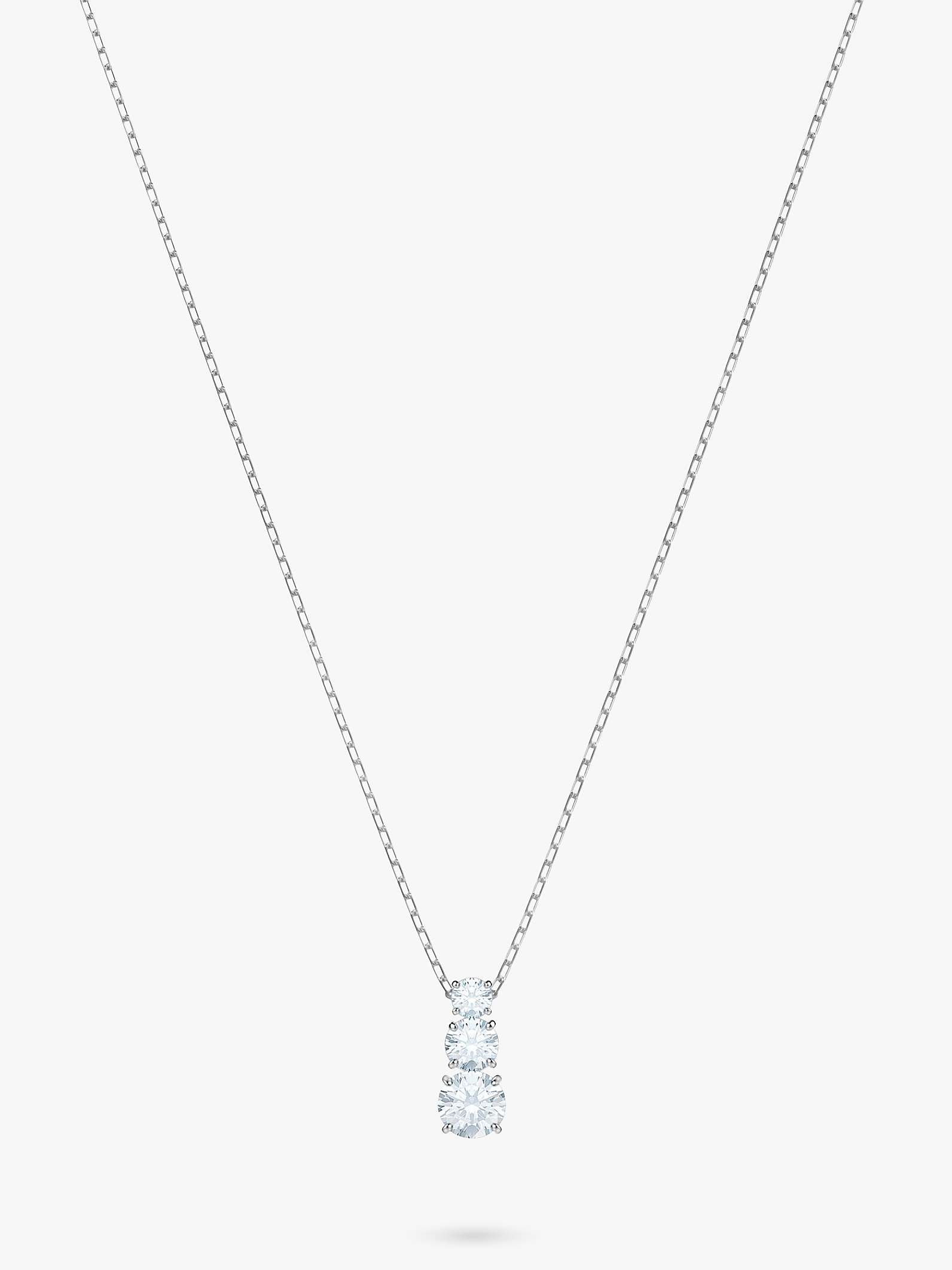 Buy Swarovski Attract Triple Crystal Pendant Necklace, Silver/Clear Online at johnlewis.com