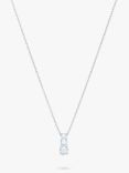 Swarovski Attract Triple Crystal Pendant Necklace, Silver/Clear