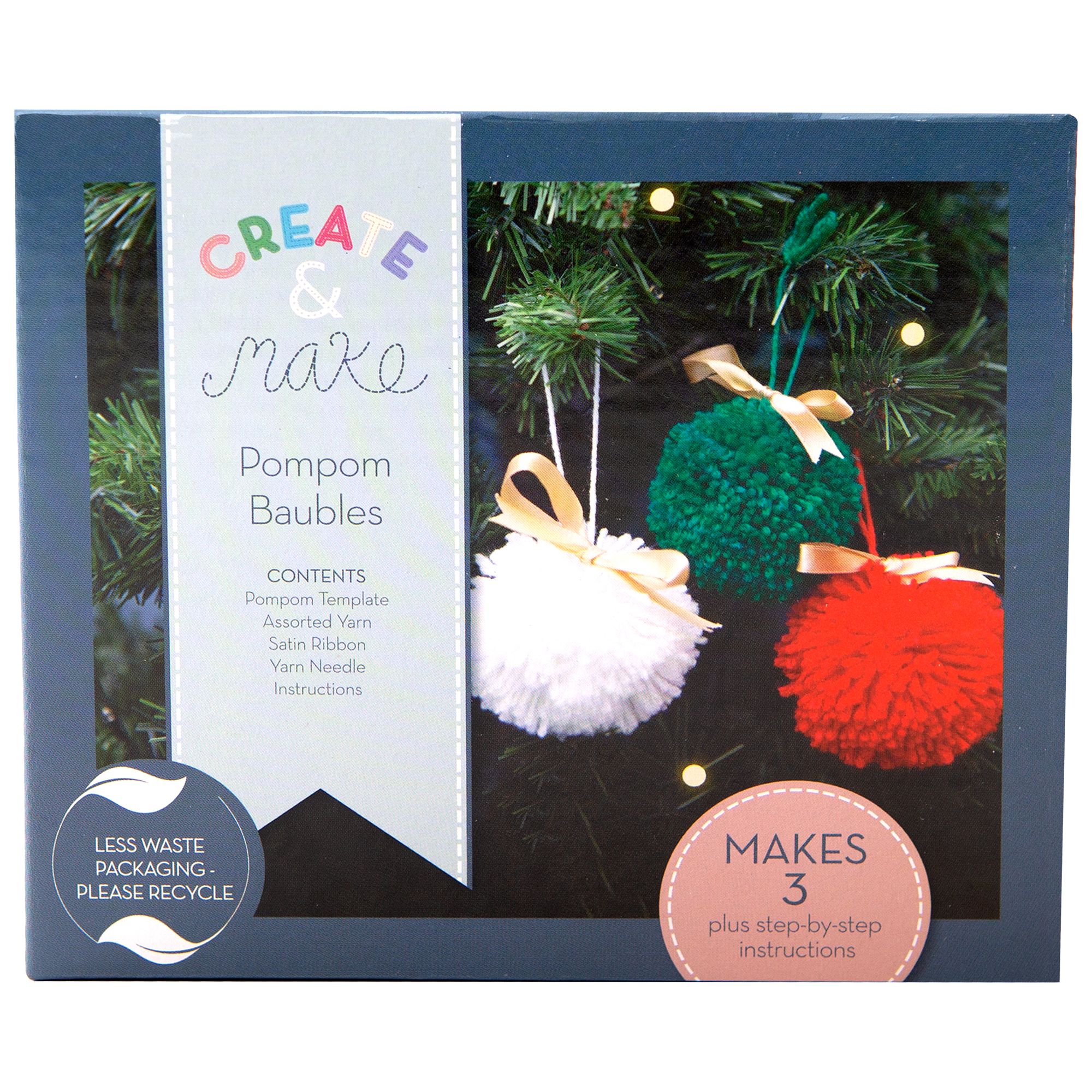 Download Create And Make Make Your Own Pom Pom Baubles Craft Kit At John Lewis Partners 3D SVG Files Ideas | SVG, Paper Crafts, SVG File