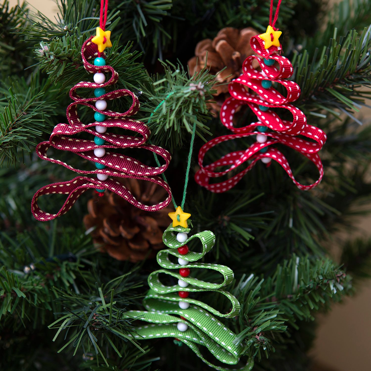 Create and Make Make Your Own Ribbon Christmas Tree Decoration Craft ...